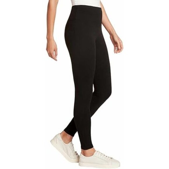 Max & Mia Womens Sm High Waist Legging Stretch Pants No-show French Terry Black - Picture 2 of 9